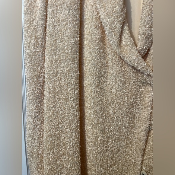 & Other Stories Cream Sequin Double Breasted Blazer Dress Size 8 - Picture 7 of 8